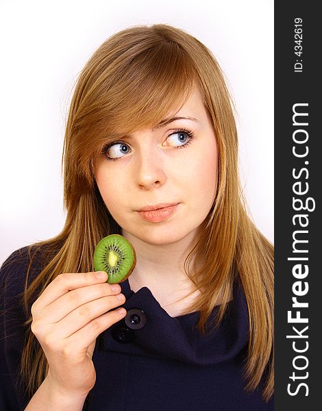 Young fit woman with fruits. Young fit woman with fruits