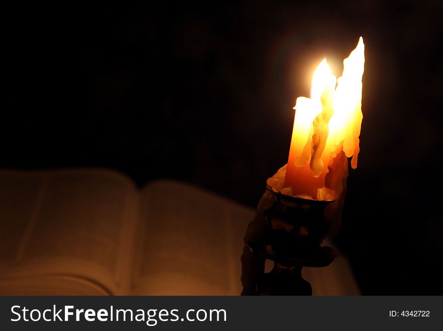 Candle & Book