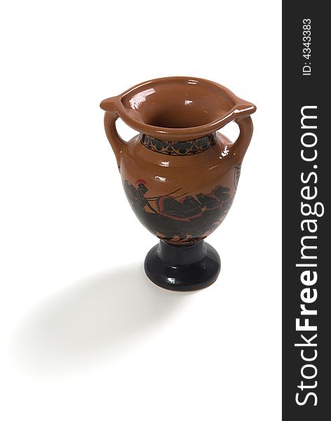 Isolated greek style clay vase. Isolated greek style clay vase