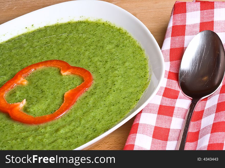 Fresh homemade broccoli soup a wonderfully healthy dish