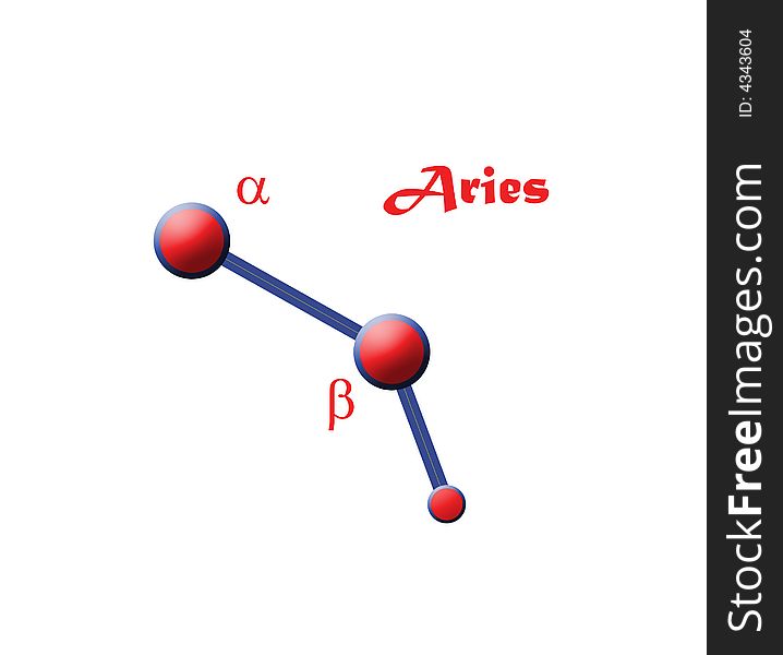 It's the constellation of aries, blue and red. There are the big and the small stars, the greek letters to indicate them, and the text Aries. The letters and the text can be easily deleted if you do not like it!. It's the constellation of aries, blue and red. There are the big and the small stars, the greek letters to indicate them, and the text Aries. The letters and the text can be easily deleted if you do not like it!