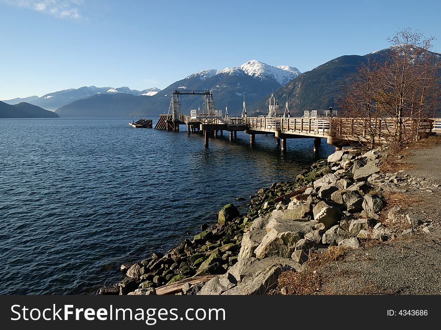 Dock at porteau cove provincial park, british columbia