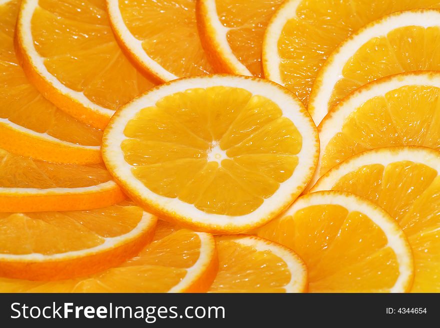 Orange slices pattern in perspective
