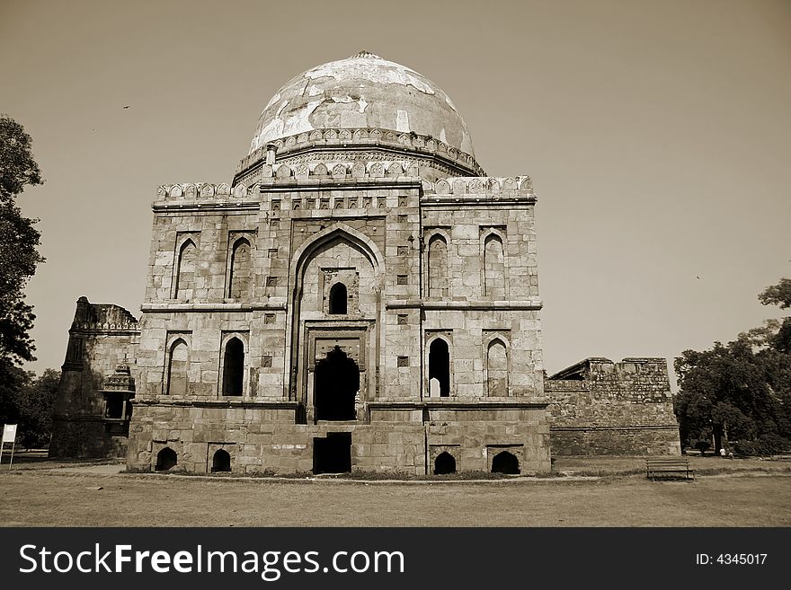 Mughal architecture at lodhi gardens, delhi, india