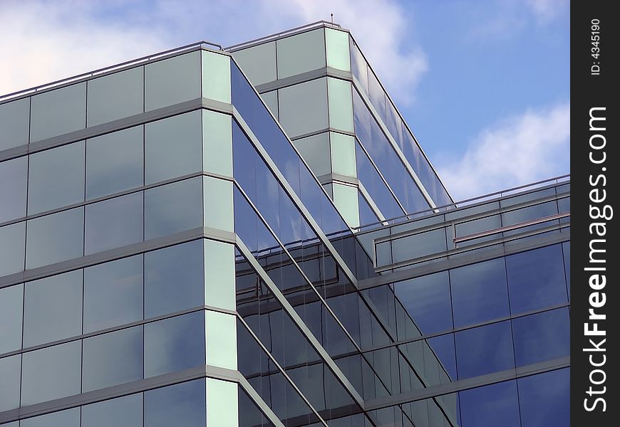 A pleasing arrangement of glass blocks in a modern skyscraper.