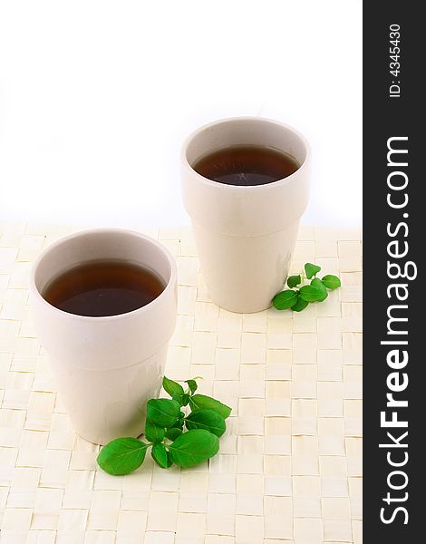 Two white mug isolated on a white background