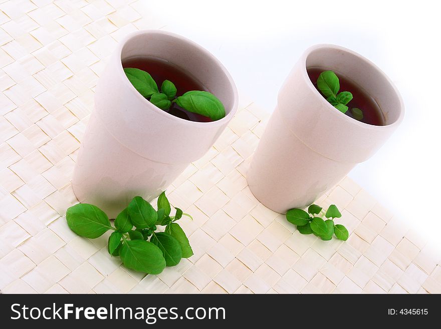 Two white mug isolated on a white background