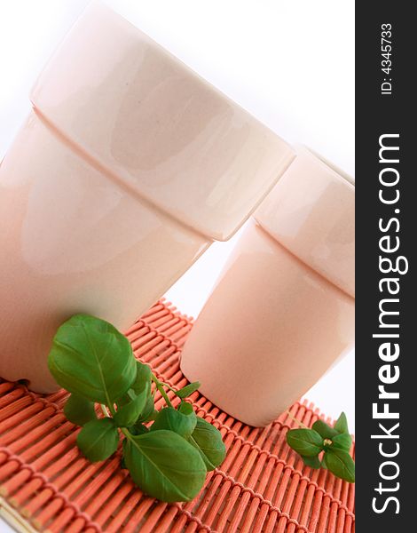 Two white mug isolated on a white background