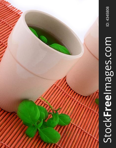 Two white mug isolated on a white background