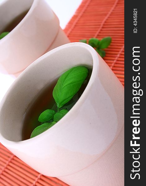 Two white mug isolated on a white background