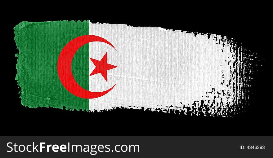 Brushstroke Flag Algeria
