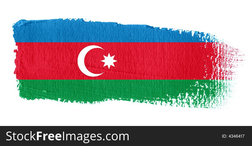 Brushstroke Flag Azerbaijan