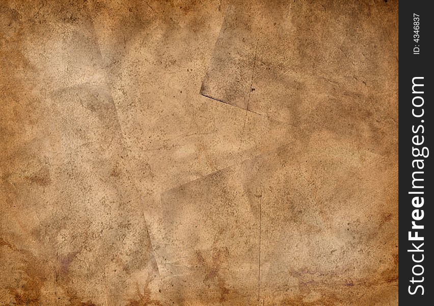 High resolution image of a dirty grungy piece of paper, made of separate paper pieces and including stains and marks. High resolution image of a dirty grungy piece of paper, made of separate paper pieces and including stains and marks.