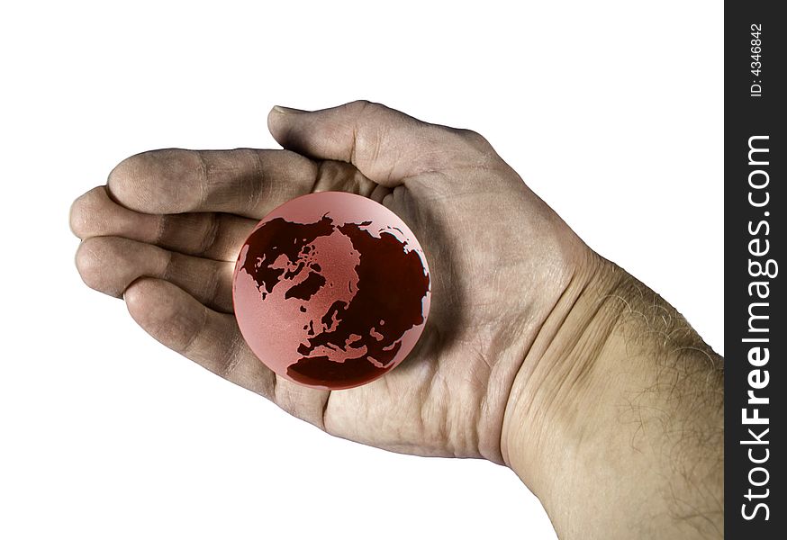 Holding the overheated earth in our hands. Holding the overheated earth in our hands