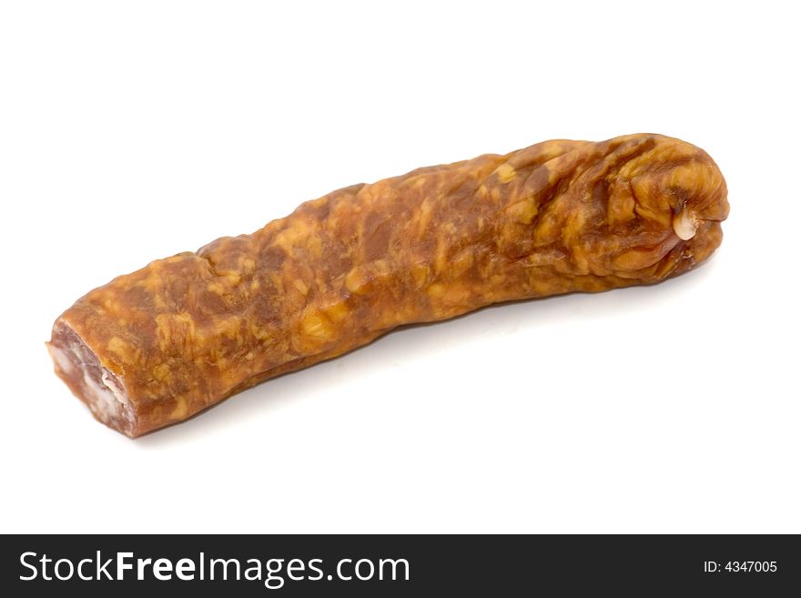 Polish sausage on white background