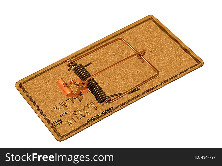 Credit card that looks like a mouse trap. Credit card that looks like a mouse trap