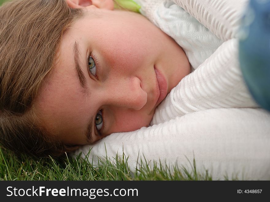 Young and happy girl is enjoying herself outdoors. Young and happy girl is enjoying herself outdoors