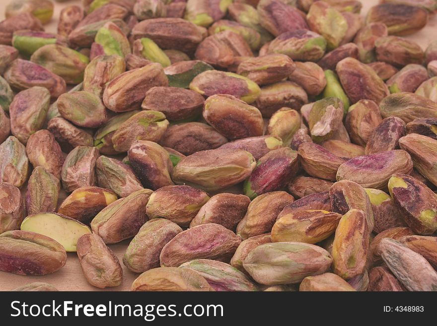 Pistachio Nuts With Shells Removed, Close-up