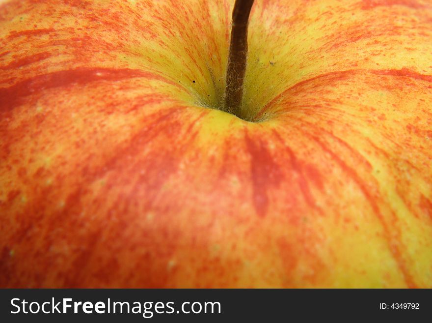 Detail of a Jonagorette apple. Detail of a Jonagorette apple