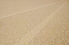 Tires Track On Dry Lake Royalty Free Stock Images
