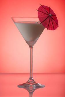 Milky Cocktail With Umbrella Stock Images Milky Cocktail With Umbrella Stock Images