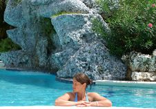 Resting In A Pool Stock Image Resting In A Pool Stock Image