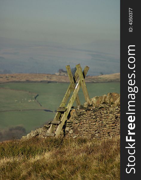 A picturesque view of a stile in yorkshire