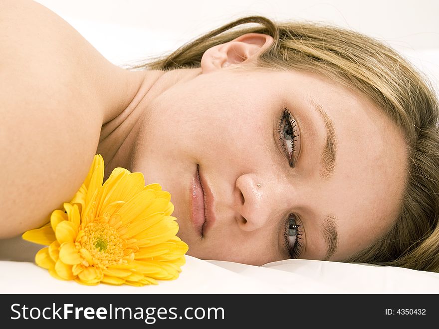 Girl relaxing after a massage. Girl relaxing after a massage