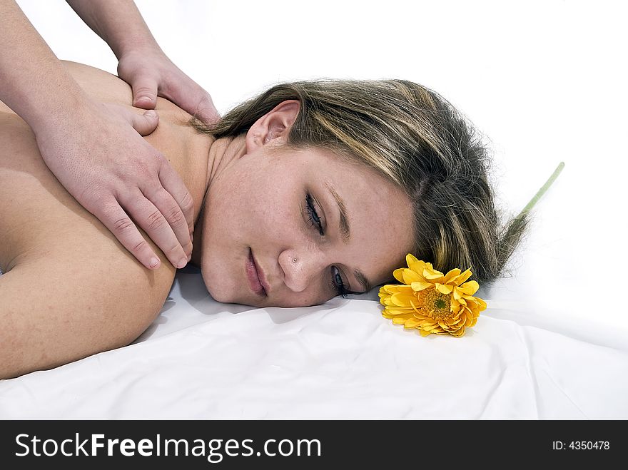 Girl in beauty studio having a massage. Girl in beauty studio having a massage