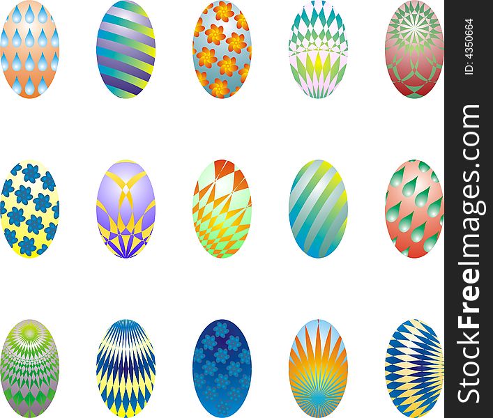 Collection of easter eggs - vector. Collection of easter eggs - vector