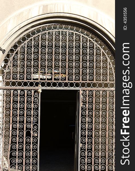 Urban architecture - building entrance door