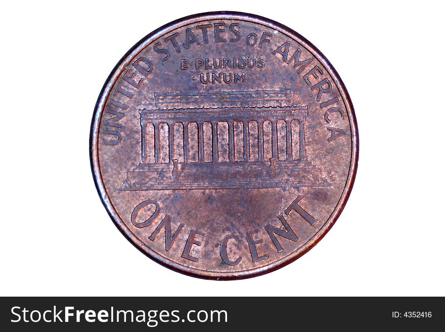 Isolated US penny back
