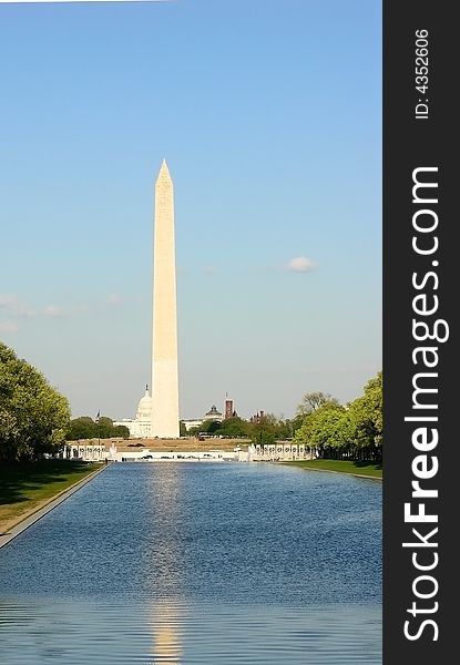 Washington Monument Seen In Reflecting Pool