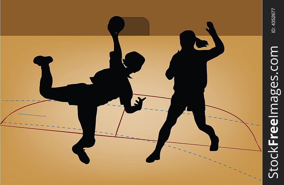 Silhouette Of Handball Player