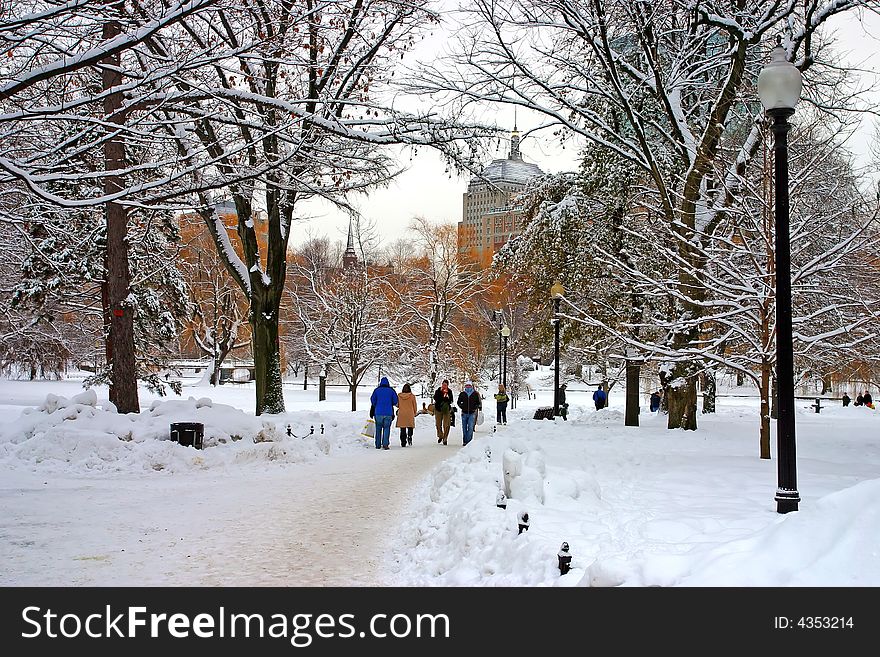 Stock image of a snowing winter at Boston, Massachusetts, USA. Stock image of a snowing winter at Boston, Massachusetts, USA