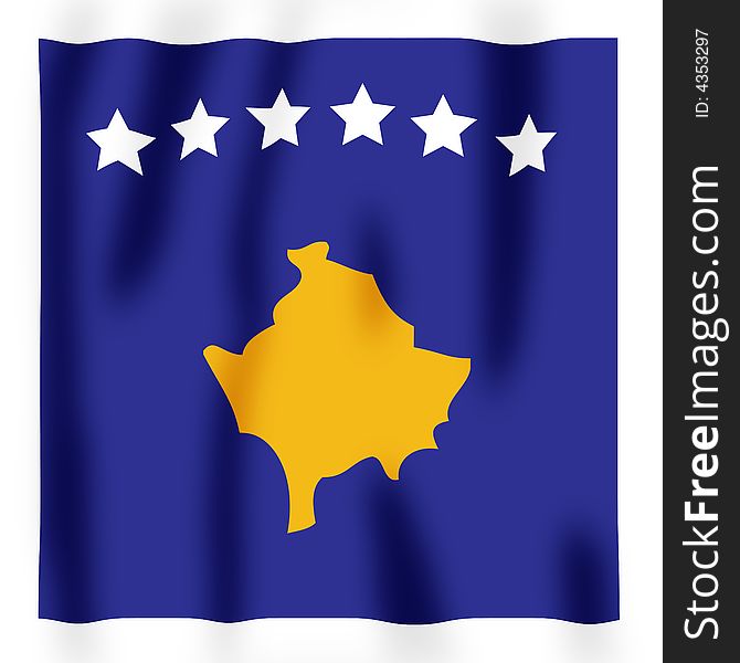 Rippled image of the new Kosovan flag. Rippled image of the new Kosovan flag
