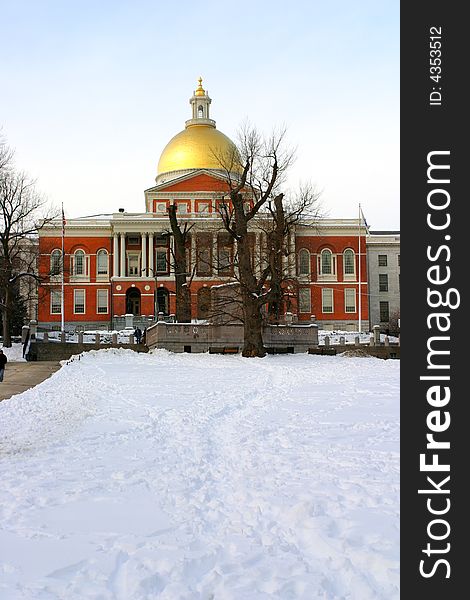 Stock image of a snowing winter at Boston, Massachusetts, USA. Stock image of a snowing winter at Boston, Massachusetts, USA