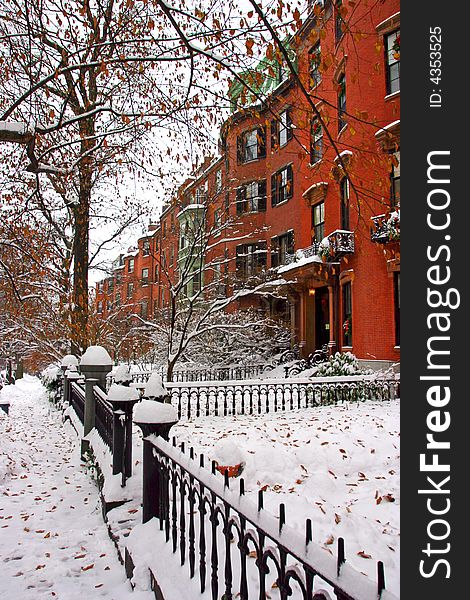 Stock image of a snowing winter at Boston, Massachusetts, USA. Stock image of a snowing winter at Boston, Massachusetts, USA