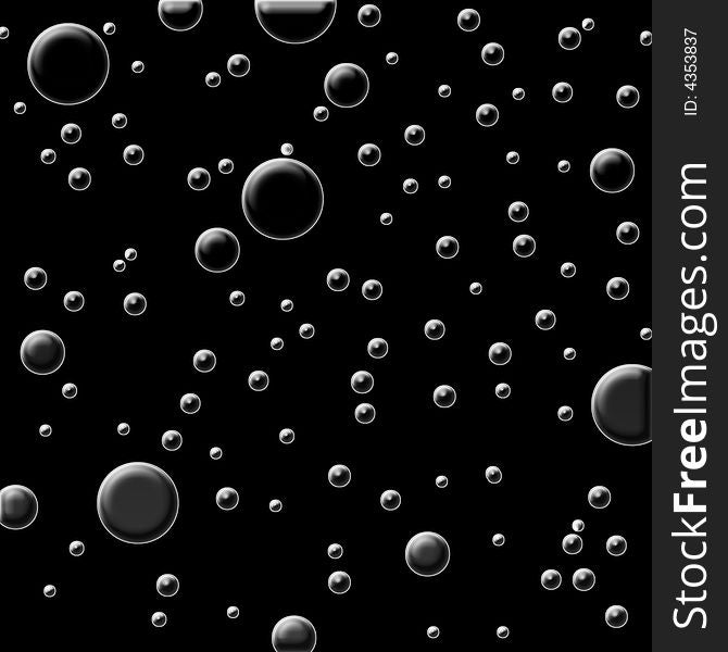 Water bubbles black background