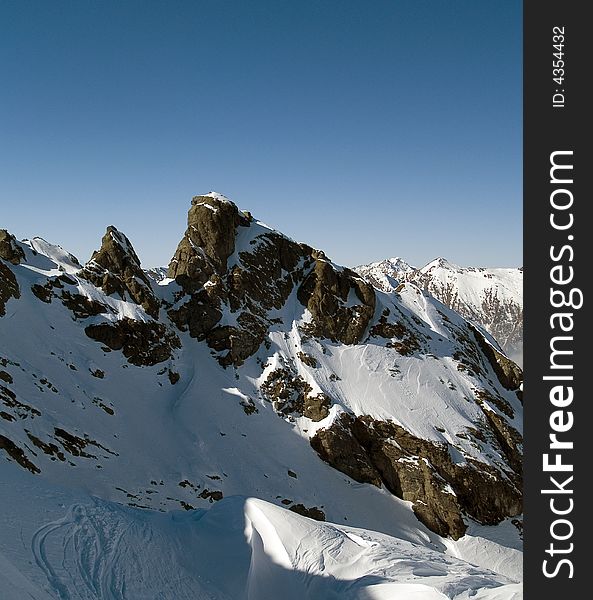 On the top of a rocky mountain in italy. On the top of a rocky mountain in italy