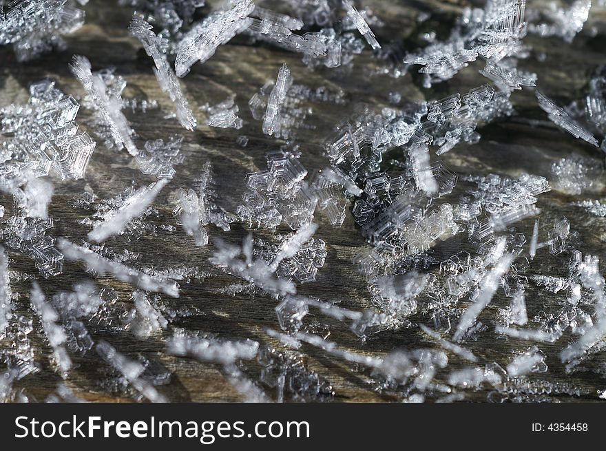 Ice close-up view, like flower. Ice close-up view, like flower