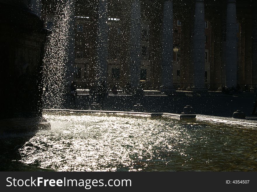 The fountain at the square in front of St. Peter's square, Vatican