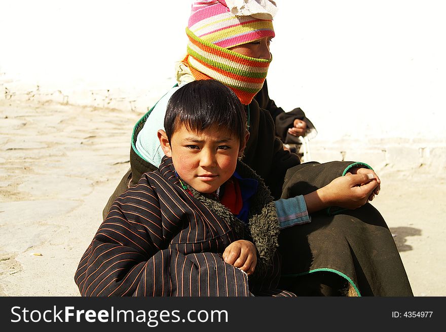 Tibetan Boy and Mother