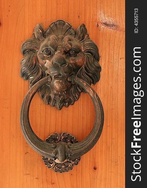 The lion head door bell. The lion head door bell