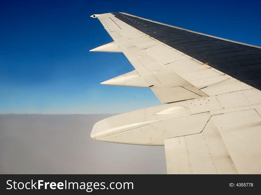 Looking outside from a plane. Looking outside from a plane