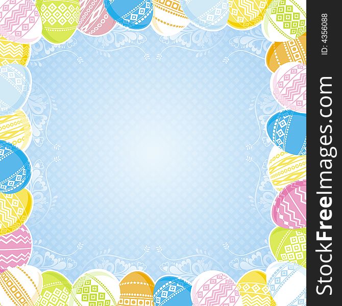 Label with easter eggs, vector