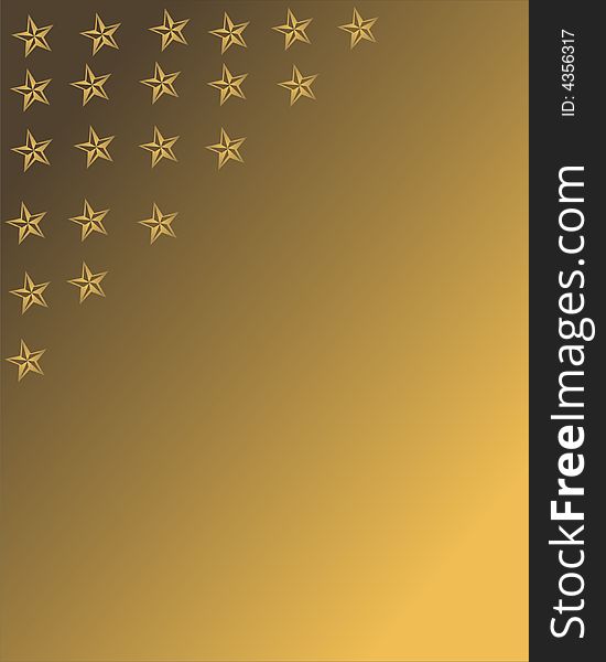 Golden stars - golden background - illustration