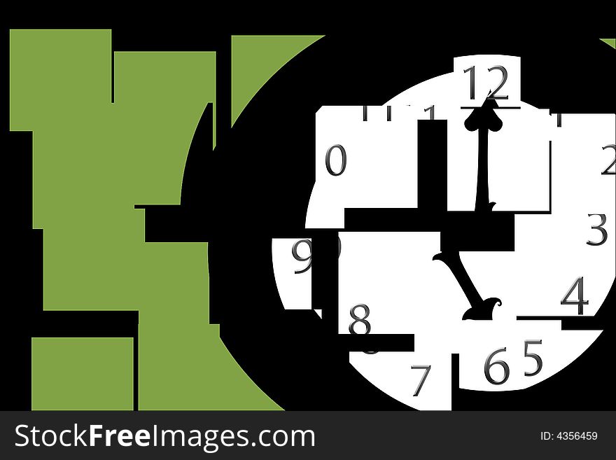 A simple illustration of a clock with the hour and minute hands at five o'clock. A simple illustration of a clock with the hour and minute hands at five o'clock