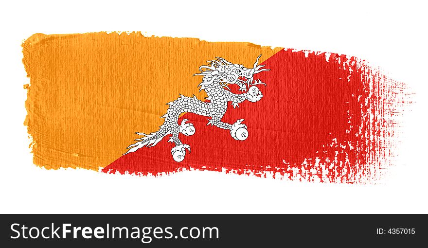 Brushstroke Flag Bhutan