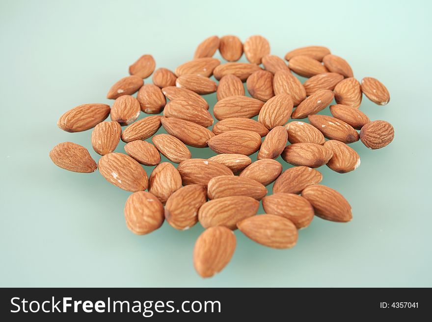 Macro picture of roasted almonds